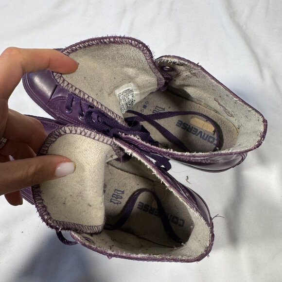 Converse All Star Chuck Taylor 7.5 9.5 Hi Rubber Triple Purple Rain Shoes Unisex - Picture 5 of 11